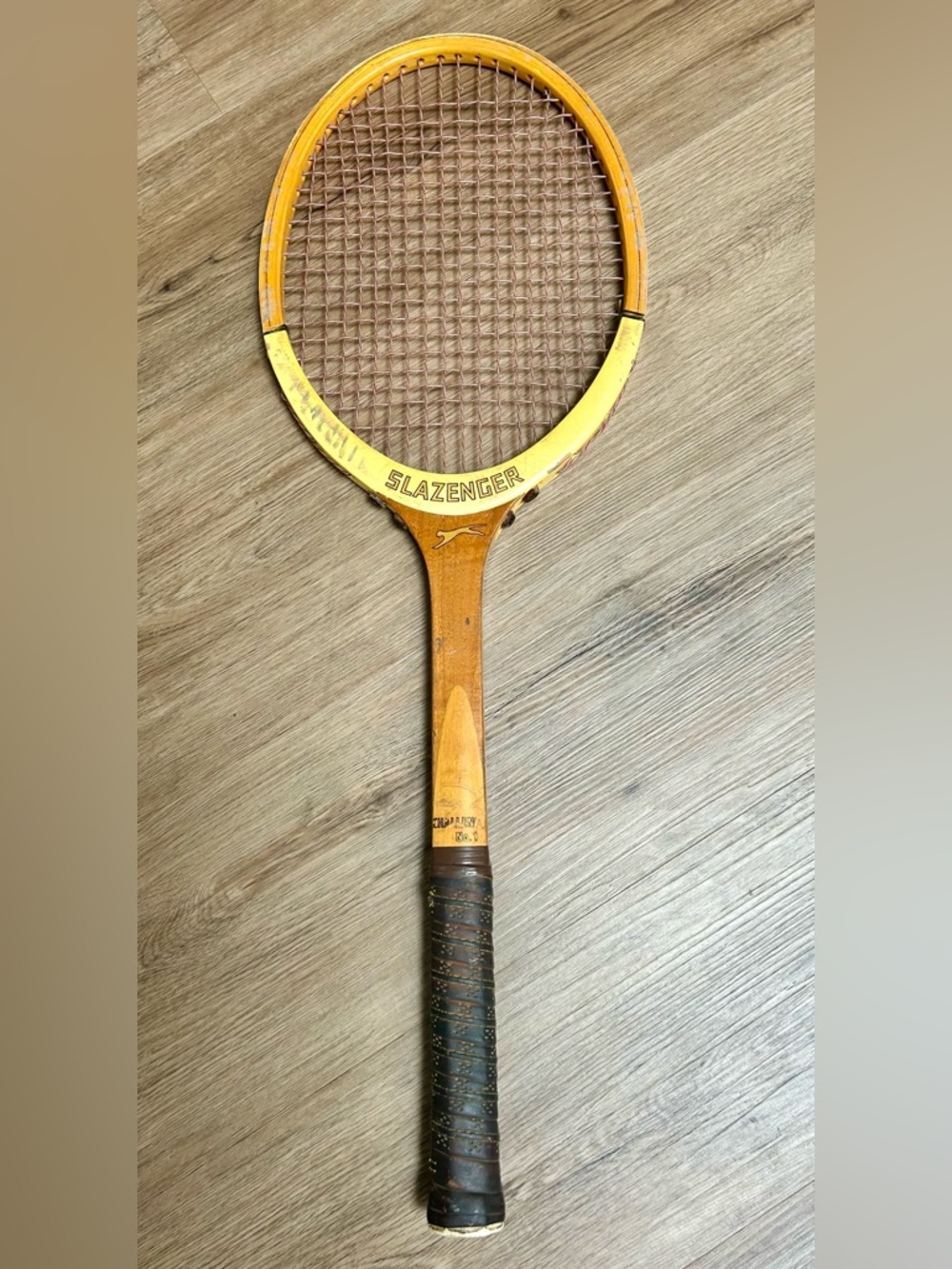 Vintage Slazenger Challenge No. 1 Tennis Racket Made in England Grip 4 1/2”